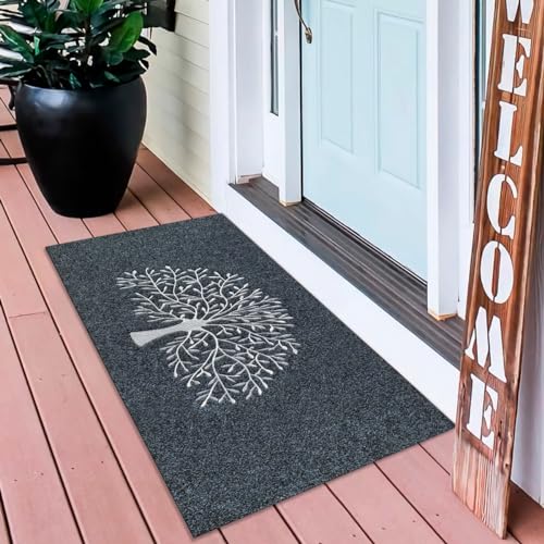 AOAOPQ Welcome Doormat Non Slip Door Mats Indoor Entryway Rugs Front Door Mat Front Indoor 40 x 60 cm Red Door Mat for New Home Housewarming Cele