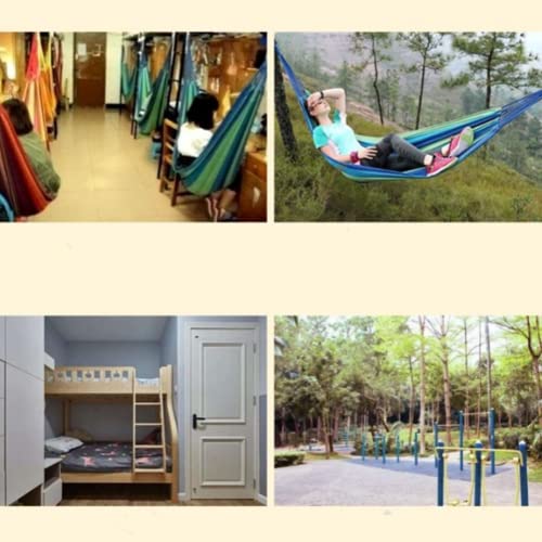 Outdoor Woven Cotton Hammock, 2 Person Camping Hammock Portable Lightweight with Carrying Bag, Ideal for Patio, Balcony, Patio Garden, Camping (L