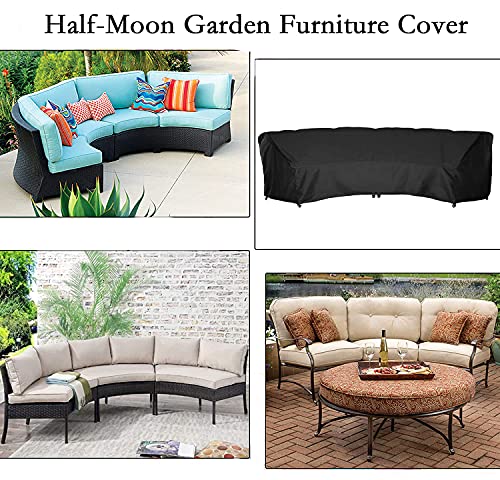 COOSOO Garden Furniture Covers Outdoor Sectional Curved Sofa Protector Covers waterproof for Half-Moon Couch Sets Sofa Furniture Cover Dustproof