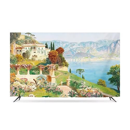 Qvo Polyester Dust Proof TV Screen Protector Cover Fabric For LCD LED,32-75 Inches TV Cover, Indoor Bedroom Living Room Decoration Smooth Soft Du