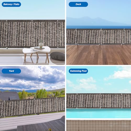 PATIKIL 3'x10' Patio Privacy Screen for Balcony, Fence Cover for Apartment Railing Netting Mesh Shade Fabric Balcony Cover for Outdoor Deck Backy