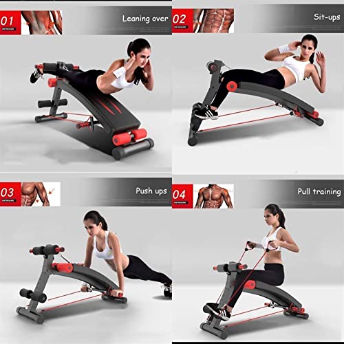 WZLYHD Push Up Bar Stands Adjustable Bench Sit Up Bench Sit-up Board Black Multi-Workout Abdominal Hyper Back Extension Bench Maximum Load 550 Lb