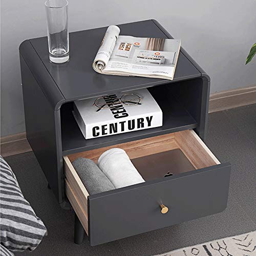 N/A All solid wood bedside table bedroom Nordic home wood simple bedside storage cabinet white