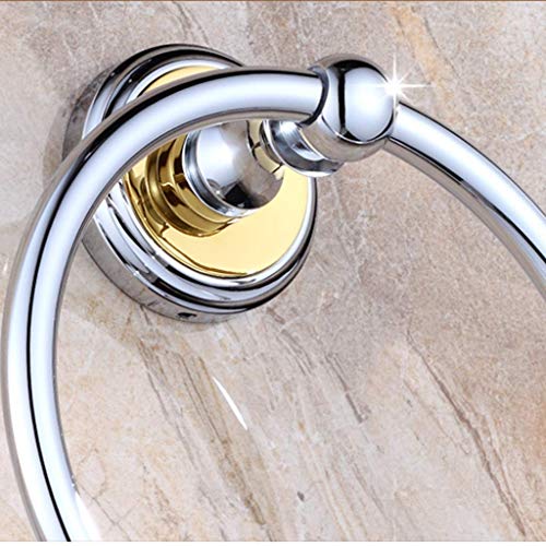KNOXC Towel Racks,Round Copper Towel Hanging from Silver Bathroom Towel Hanging Circle Towel Rack