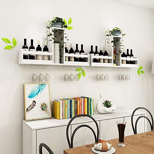 NEOCHY Wine Rack Modern Wall-Mounted Retro Bar Shelf Wine Cabinet Living Room Simple Decorative