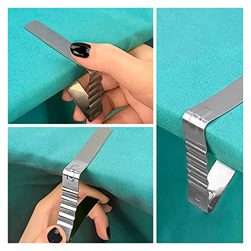 Skyzone 12-Pack Tablecloth Clips, Stainless Steel Tablecloth Clips, Adjustable Tablecloth Clips for Outdoor, Home, Restaurant, Picnic, Party and