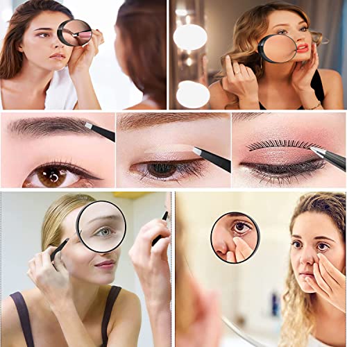 SAMTEK Magnifying Mirror with Tweezer, 20X Magnification Mirror with Suction Cup Makeup Mirror Round Magnifying Makeup Vanity Mirror Use for Make