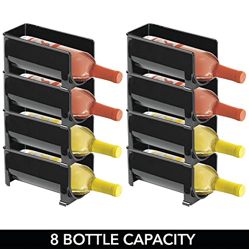 mDesign Set of 8 Individual Bottle Holders – Stackable Single Water Bottle Holder for Various Drink Bottles – Stylish Kitchen Accessories Set for