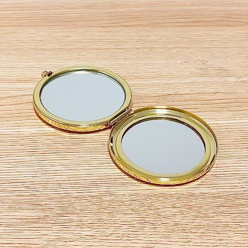 Liujiami 6.5CM Compact Mirror Small Handheld Mirror Portable Double Sided Magnifying Makeup Mirrors Purse Handbag Pocket Mirror Folding Travel Co