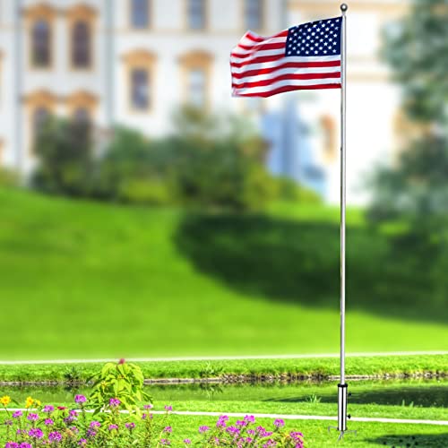 Inground Umbrella Stand Anchor with 4 Spike, Stainless Steel Grass Sun Umbrella Ground Stake, Outdoor in Ground Parasol Base Mount, Metal Patio U