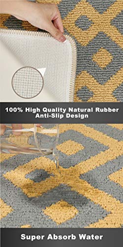 Feishibang Indoor Doormat Rubber Backing Non-slip Door Mat Absorbent Resist Dirt Entrance Front Door Area Rug Machine Washable Low-Profile Modern