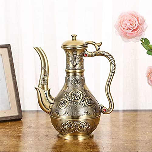 FEER Metal Bronze Wine Set European Vintage Home Wine Cabinet Decoration Wine Pot