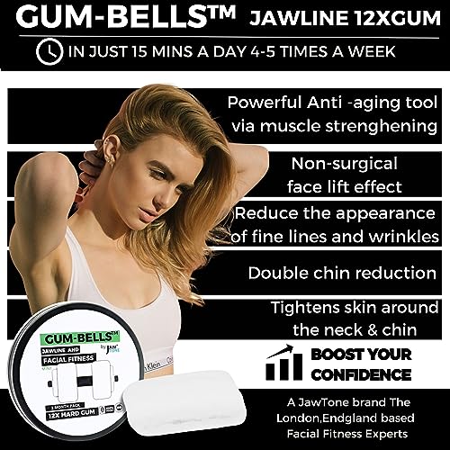 GUMBELLS™- JAW & FACE EXERCISER 12XHardGum - Trainer Kit for MEN and WOMAN – exerciser to strengthen & define your Jawline, Face, Mouth & Jawrz.