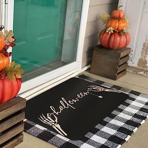 Roszwtit Halloween Door Mat 30 X 17 Inch Halloween Skull Doormat Indoor Outdoor Entrance Floor Mat Non Slip Halloween Decor Rubber Welcome Mats