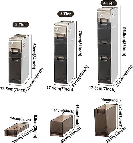 Bathroom Floor Cabinet Vertical Storage Unit Slim Toilet Paper Storage Cabinet 4 Tier Bathroom Floor Cabinet With Storage Drawers Tower Capacity