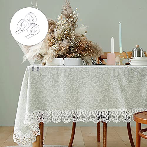 NITAIUN 15 Piece Clear Plastic Table Cloth Clips Adjustable Plastic Cover Clamps Clips Clear Tablecloth Clips Table Cover Skirt Holders for Thick