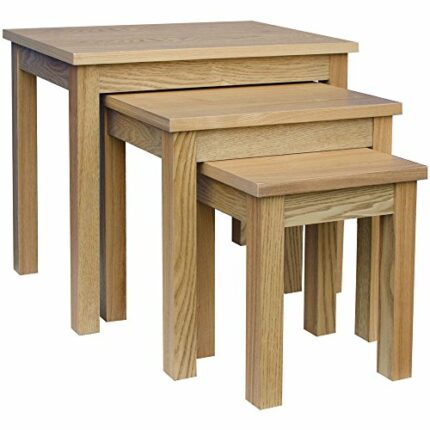 Vida Designs Oakridge Nest of Tables, Wood, Oak
