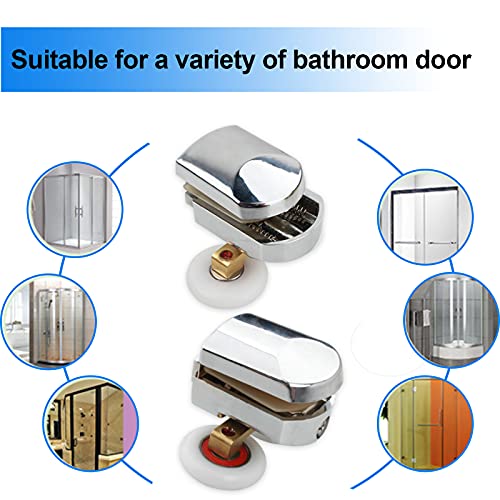Shower Door Rollers, 4pcs 25mm Sliding Shower Doors Wheels Replacement Roller Runner Wheel 2 Top & 2 Bottom Chrome Plated Door Roller