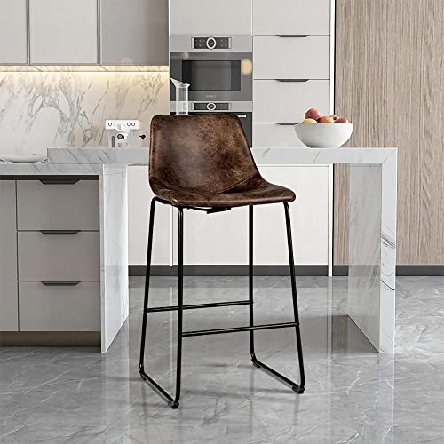 LUKEO Set of 4 Bar Suede Upholstered Kitchen Dining Chair w/Metal Legs (Color : Argento, Size : 19" x 18.5" x 40")