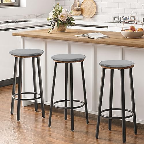 JIOJIO Round Bistro Seat Cushions with ties Outdoor Bistro Chair Cushion Round Bar Stool Cushion 15 (grey 3209)