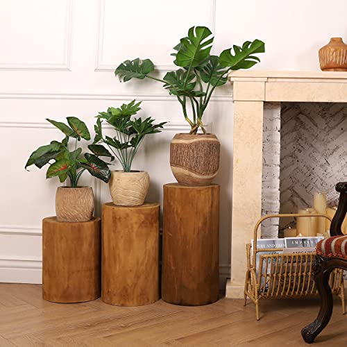 Athaliah Wooden Side Table,Home Decor Coffee End Table Nightstands for Bedroom with Natural Edge Accent Table Wood Garden Stool for Indoor Outdoo