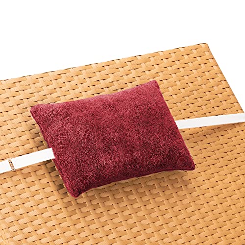 JEMIDI Sun Lounger Head Cushion - 30 x 20cm Pillow for Garden Chair or Deck Chair - Head Rest for Sun Loungers with Washable Terry Cloth Cotton C