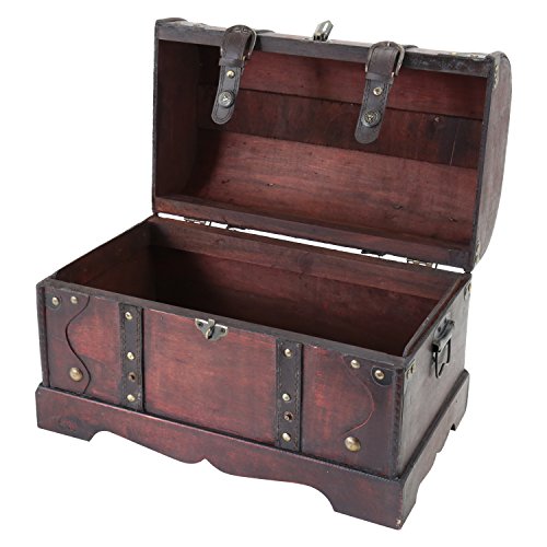 HMF 6403-140 Wooden Treasure Chest with Lock | 40 x 23 x 27 cm | Large | Cambodia