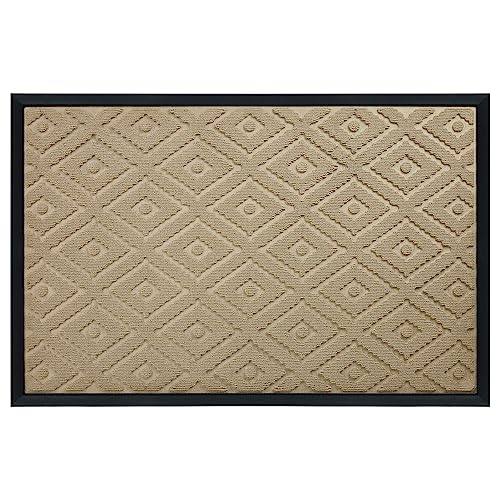 REFETONE Door Mats Outdoor, Heavy Duty Non Slip Rubber Outdoor Mat for Front Door, Low Profile Waterproof Outdoor Doormats for Outdoor Entrance,