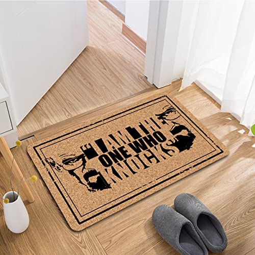 NICESIR Welcome Mat I Am The One Who Knocks Funny Doormat for Home Entrance (23.6 X 15.7 inch) Fabric Top with Rubber Back Doormat for Front Door
