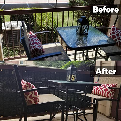 POYEE 0.9 x 6 m Black Balcony Privacy Screen Fence Cover UV Protection Weather Resistant Waterproof Shade Cloth for Outdoor Patio Apartment Backy