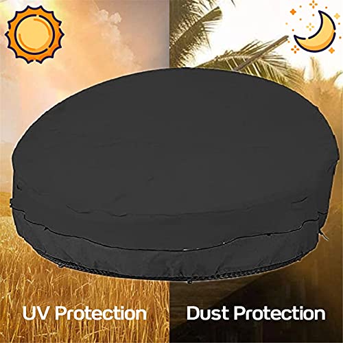 Outdoor Daybed Cover 420D Waterproof Patio Round Daybed Cover Garden Rattan Furniture Cover Breathable Oxford Fabric Outdoor Daybed Sofa Protecti