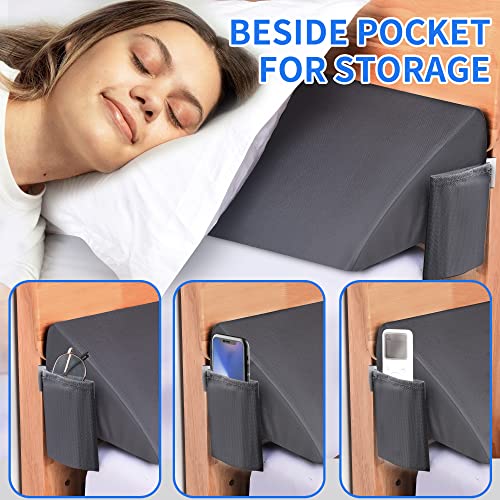 Moavica King Size(10"x6"x76") Bed Wedge Pillow for Headboard/Bed Gap Filler,Close The Gap(0-7") Between Your Mattress and Headboard(Arched Gray)