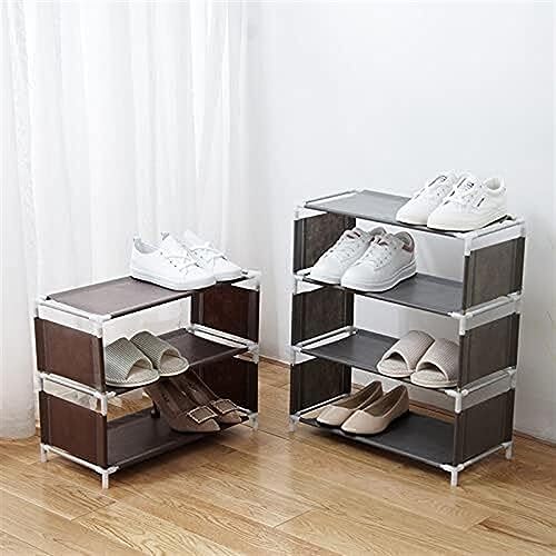 KRHINO Shoe Rack Multi-storey Shoe Rack Multi-functional Organizer Household Cloth Storage Rack Easy To Assemble Dormitory (Color : 4 Tier Grey)