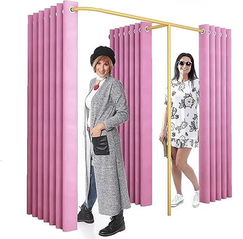 F-Shaped Changing Room Divider, Clothing Store Changing Room,Portable Dressing Room For Privacy, Spacious Double Changing Room, Clothing Store Ch