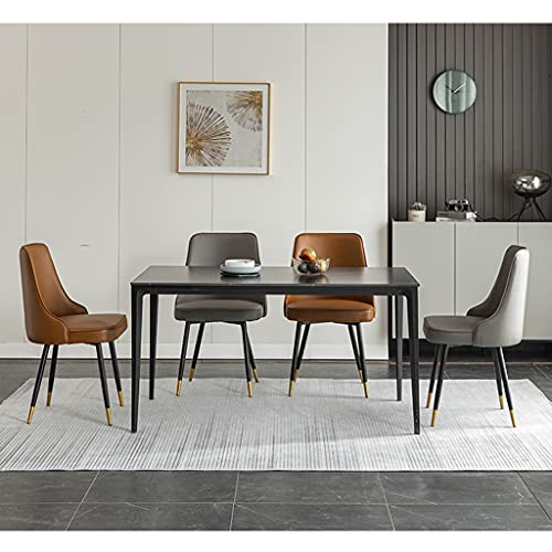 Kitchen Dining Room Furniture Chairs Dining Chairs Set Of 6 Living Room Side Chairs Water Proof PU Leather Kitchen Chairs with Metal Legs Kitchen