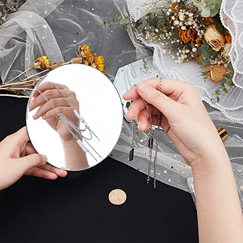 FINGERINSPIRE Round 3mm Beveled Glass Mirror 15cm in diamete Round Mirror Panels Modern Look Aesthetic Mirror Glass Mirrors for Wall Decoration,