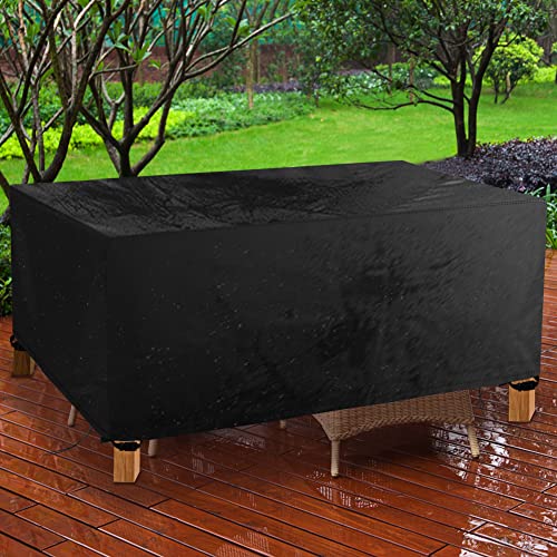 OFFCUP Garden Furniture Cover, 180*120*74cm Rattan Cube Set Cover, Heavy Duty 420D Oxford Fabric Patio Table Cover Patio Furniture Cover Garden T