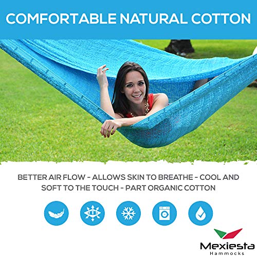 Matrimonial Size Cotton Hammock (Tequila Red Yellow Pattern) Handmade in Mexico Genuine Mayan Hammock Ideal for 2 people