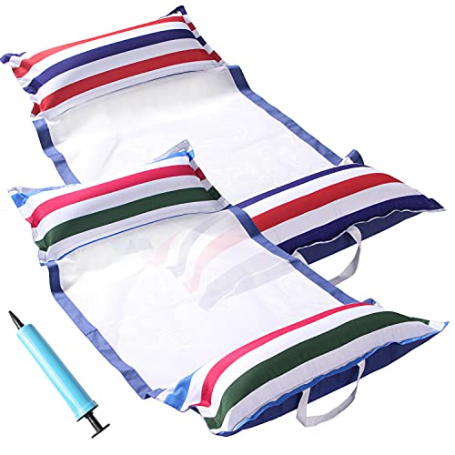FindUWill Fabric Pool Hammock Floats, XL, 2Pack Inflatable Water Hammocks Floaties 4-in-1 (Saddle, Lounge Chair, Hammock, Drifter), Pool Float Lo