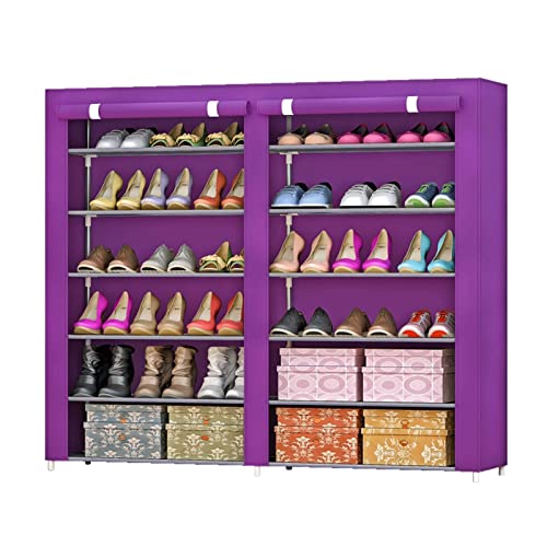 JYDQM Home Rental House Entrance Double Door Large Capacity Double Row 6 Layer Combination Shoe Cabinet (Color : Argento, Size : 108 * 32 * 120CM