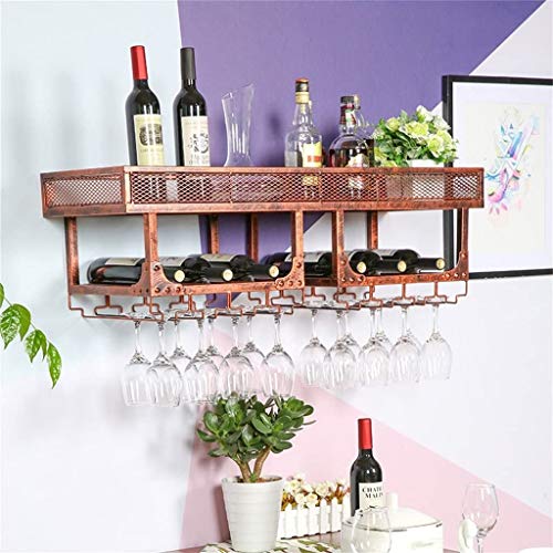 Metal Wine Rack Wall Hanging Wine Bottle Storage Rack Wine Glass Holder Wall Décor For Home Interior Champagne Stemware Goblet Organization Displ