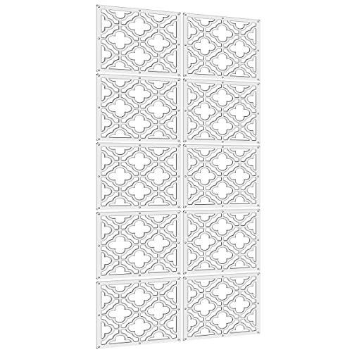 Lchen Hanging Room Divider,10 Pieces Wood-Plastic Hanging Panels 0.2“Thick Screen Panel for Living Room Bedroom Home Decoration(MQ-S-10Panels)