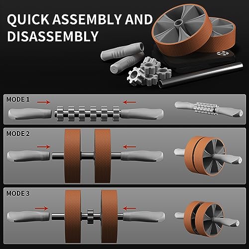 EnterSports Ab Roller Wheel, Ab Workout Equipment Exercise Wheels Set for Abdominal Core Strength Muscle Training, Muscle Roller Stick Reduce Mus