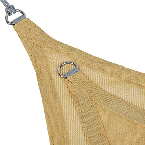 Relaxdays Rectangular Sun Shade Sail 3 x 4 m HDPE Fabric UV Stabilised Concave Sun Shade with Guy Ropes Sand