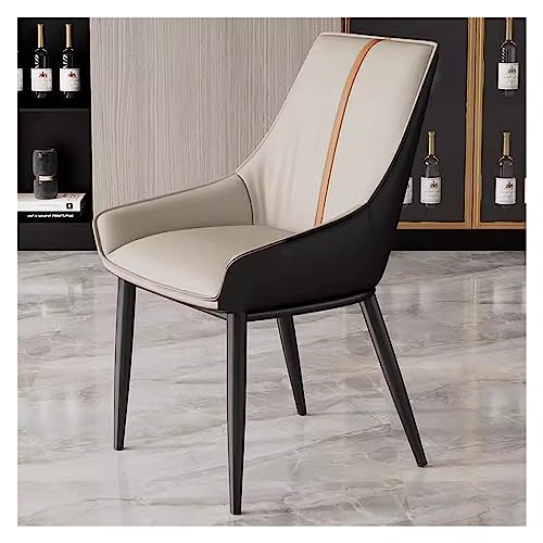 RILOOP Modern Dining Chairs Pu Upholstered Kitchen & Dining Room Chairs Leather Mid Century Modern Chairs with Metal Chair Legs,Loads up to 136Kg