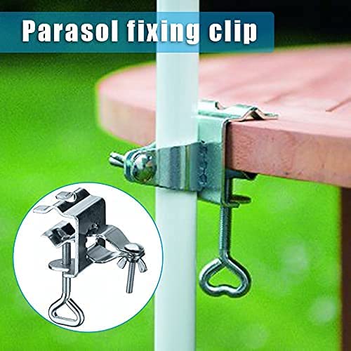 Mikytoper Sun Parasol Holder, Heavy Duty Metal Patio Umbrella Clamp Stand, Outdoor Umbrella Holder, Garden Parasol Stand for Balcony Bench Deck R