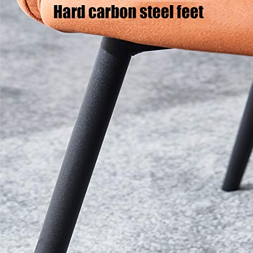 Modern Kitchen Dining Room Chairs Technology Cloth Dining Chairs Low-Back Upholstered Accent Chairs With Metal Legs For Living Room Leisure Chair