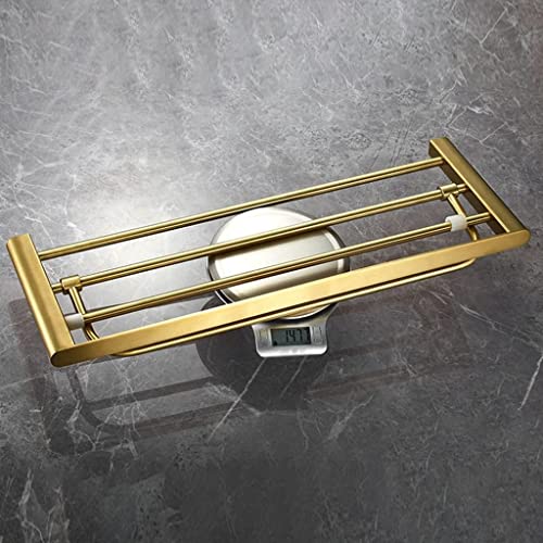 RAKUTE Brushed Gold Towel Rack, Stainless Steel Bathroom Gold Towel Bar, Toilet Paper Holder, Towel Ring, Bathroom Accessories Kit Bathroom Ring
