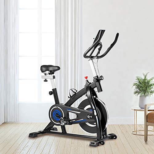 N/A Exercise Bike with Accessories and Tools Adjustable Belt Drive Sport Exercise Bike with Digital Monitor (Color : Red)