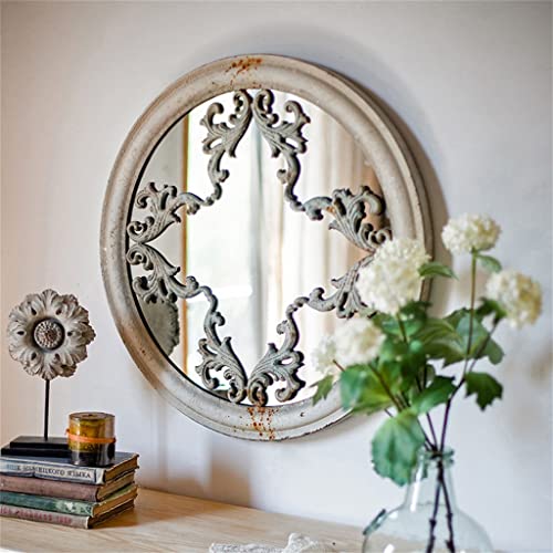 QUANJJ Decorative Round Vintage Wall Metal Rustic Handcrafted Round Metal Wall Decorative